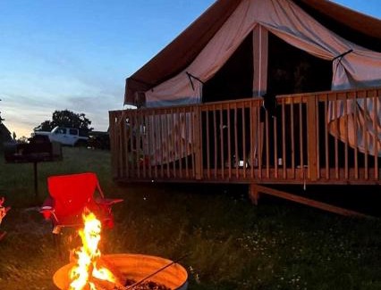 Logan Other | Peaceful Tented Cabin with Fire Pit and Fantastic Sights in Logan, Ohio