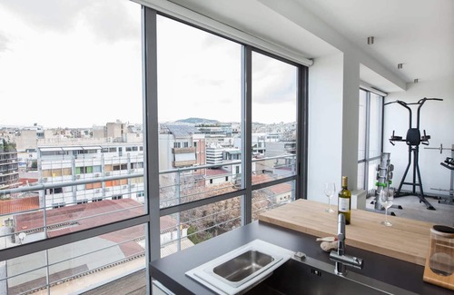Gazi Apartment | Penthouse w 360 View of Athens and Gym