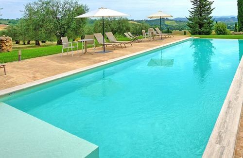 Sarteano Villa | Private Villa with private pool, sauna, A/C, WIFI, TV, panoramic view, close to Montepulciano