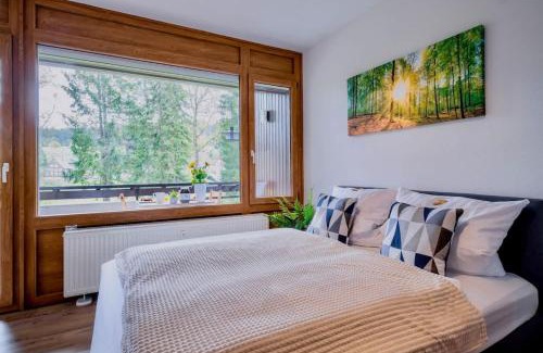 Schoenwald Apartment | RelaxApartments BLACK FOREST EMOTION mit Sonnenbalkon mit Blick auf den Kurpark, schnelles Internet, Nähe Triberger Wasserfälle, für bis zu 2 Personen