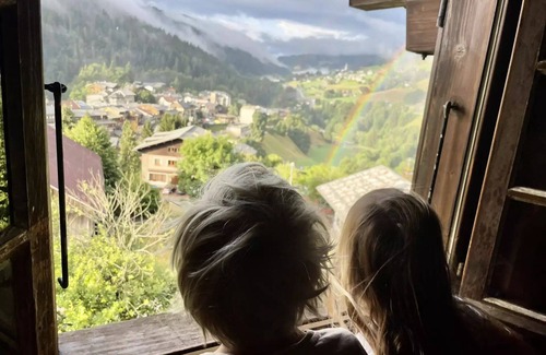 Flumet Ski Chalet | Residence Chez Simone - Chalet Simone overlooking a typical village in Val d'Arly