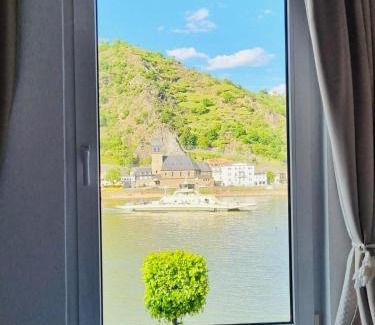 Sankt Goar Apartment | Rheinromantik mit Blick auf die Burg Katz, bis 4P