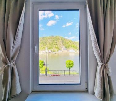 Sankt Goar Apartment | Rheinromantik mit Blick auf die Burg Katz, bis 4P