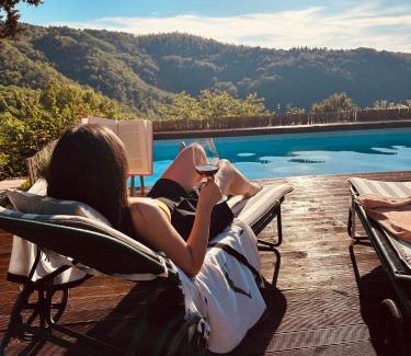 Lamole Apartment | Romantic Tuscan Barn with Pool Views Private Terrace Sleeps 2 to 6, Lamole Greve in Chianti