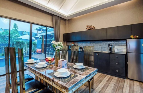 Kao Yai Villa | Sky Blue Pool Villa at Hua Hin 3bedrooms and 4 Bathrooms Near Cha-am Beach