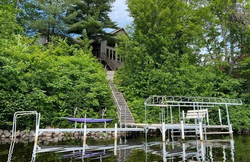 Mountain Cabin | Spacious 3 story lakefront cottage on Chute pond (lake)