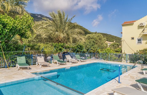Vathy Apartment | Studio 'Veronis 3' with Sea View, Shared Pool & Wi-Fi