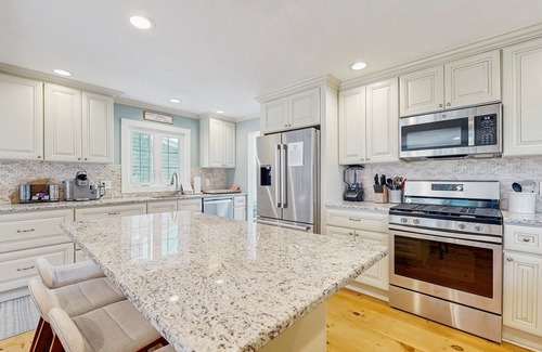 Wells Beach House | Sunny home near the sand with bikes, grill, firepit, & balcony- dog-friendly