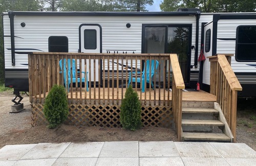 Greater Madawaska House | Sunset Park Model home. Waterfront property with private beach and boat launch
