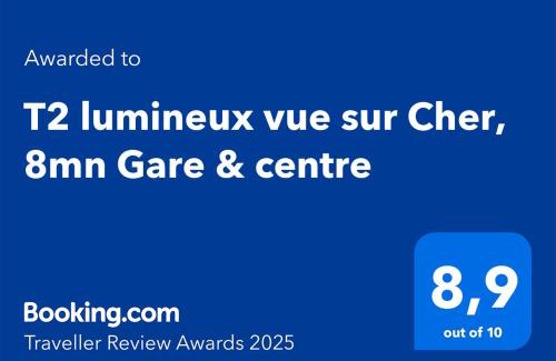 Tours Apartment | T2 lumineux vue sur Cher, 8mn Gare & centre