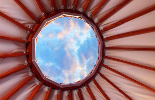 Buena Vista Cabin | The Yurt is our newest lodging option and a guest favorite! The Yurt sleeps 1-4 with a queen bed and double sleeper sofa. A/C and heat for a comfortable year-round stay.
