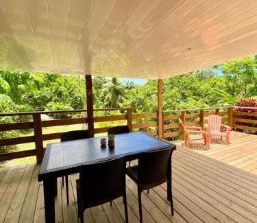 Sainte-Anne Apartment | Ti family nature gite studio location de vacances Guadeloupe - Bas de villa - Piscine partagée