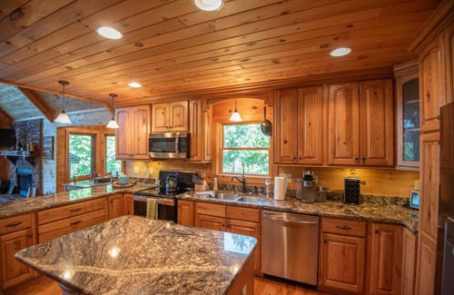 Todd Cabin | Todd Log Cabin w/Views + Hot Tub + Gas Fireplace + Game Room