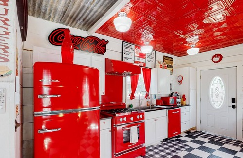 Llano House | Unique themed home with full kitchen, central AC, patio, & W/D
