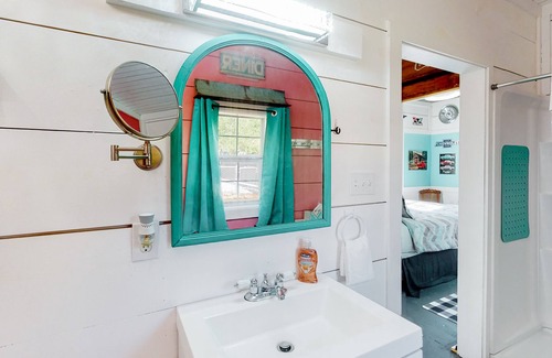 Llano House | Unique themed home with full kitchen, central AC, patio, & W/D