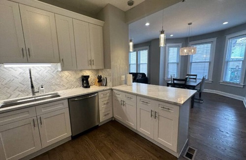 South Shore House | Walk to the Lake! Grill, Fireplace, Sleeps 12