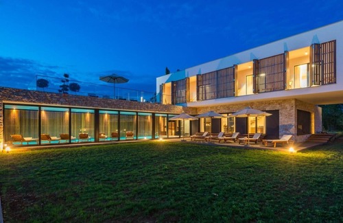 Porec House | Yellow Tree Jurici Home & Spa with a large garden and indoor/outdoor pool