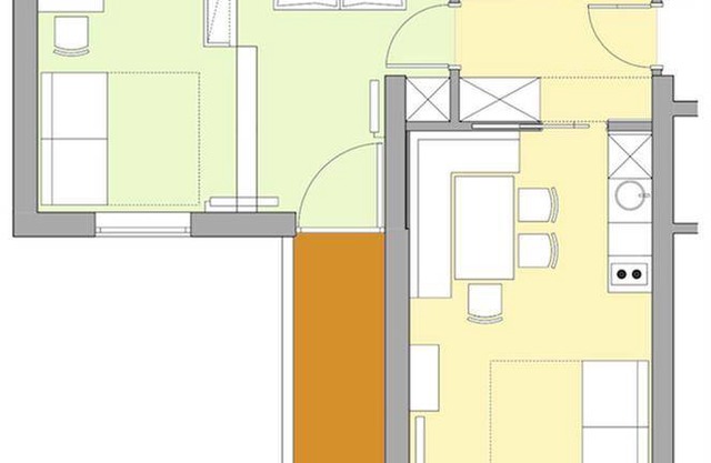 52 m² Apartment ∙ 1 bedroom ∙ 2 guests