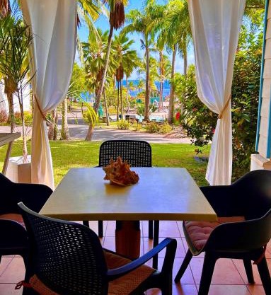 Accès direct Plage et Piscine, Vue Mer et Cocotiers, Les Gwada Studios, Village Vacances Ste Anne