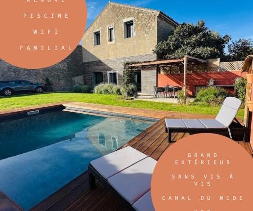 Ancien chai rénové avec piscine