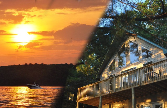 BEST WALLENPAUPACK SUNSETS - LAKEFRONT CHALET W SEASONAL DOCK/AC/Private Setting