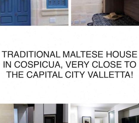 Charming and gorgeous traditional house in Cospicua which is only a two minute walk away to the city centre makes it perfect for a cozy stay in Malta