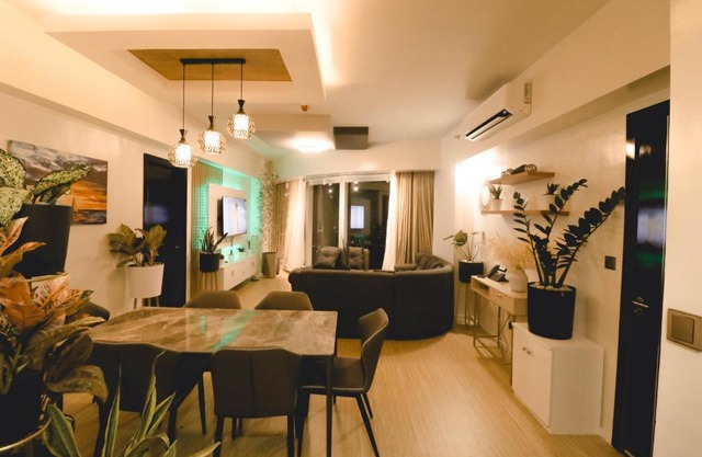 Davao Rental - AEON Towers Condo 1BR Suite 1Bathroom with Bathtub, Kitchen, Living Room