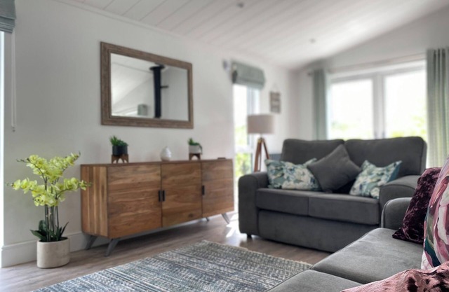 Experience the ultimate retreat in this stunning woodland lodge.