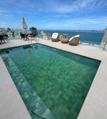 Flat 16 andar Vista do Mar, Piscina, Sauna, Academia e Garagem no Leblon