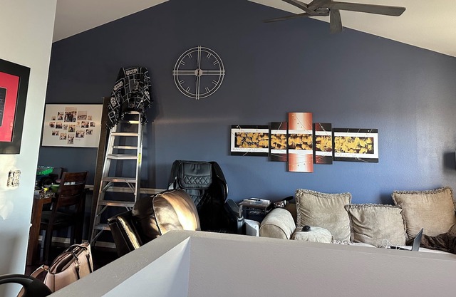 Freshly redecorated modern room in West Omaha - massage chair + full gym