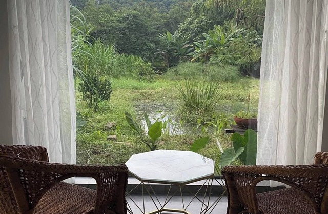 Hannah Garden is the house at the foot of the hill by the stream, pet friendly.
