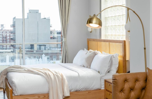 King Bed Studio with Juliet Balcony - Boutique Family-Owned Gem Near Manhattan