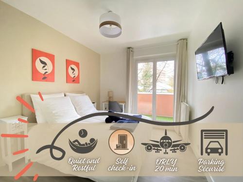 Le cocon urbain - Modern 4BR Apartment with Free Parking, High-Speed Wifi, Quick Access to A6 & N7
