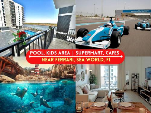 Luxe Waterfront 1br, Yas Canal Views! Pool, Park