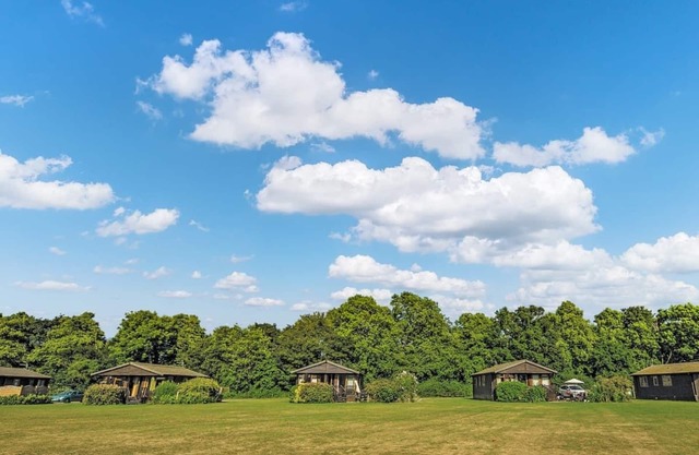 Luxury lodge with one double with en suite shower and two twin.