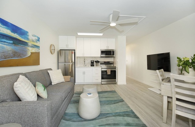 Modern condo in Heart of Waikiki! 1 block to beach, AC, Wi-Fi, free parking!
