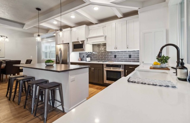 NEW! Peaceful Parkside Escape | High-End Kitchen | Screened Patio | BBQ | Walk to Downtown Eagle!