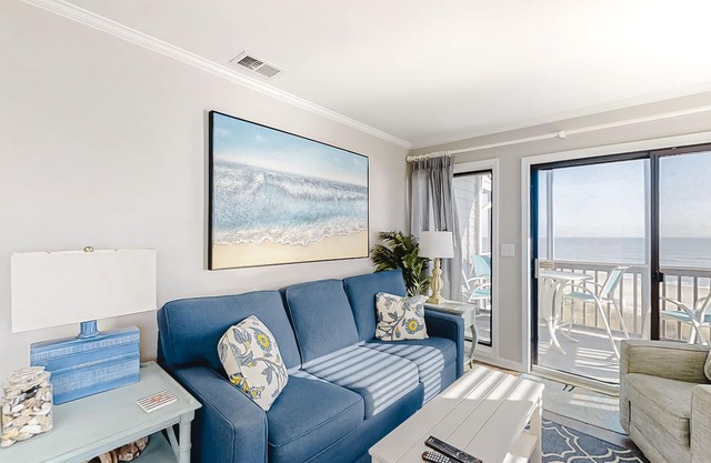 Oceanfront Third Floor Condo w/Panoramic Views, Balcony, & Shared Pool