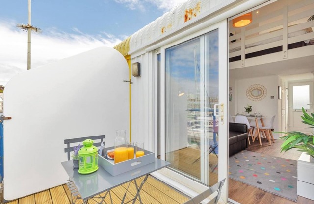On the Water 3 Waterside Studio Mezzanine Bedroom Terrace Overlooking the Harbour