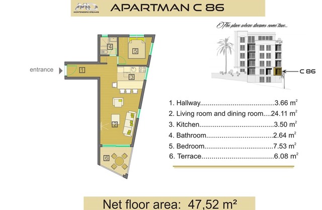 One Bedroom with sea view