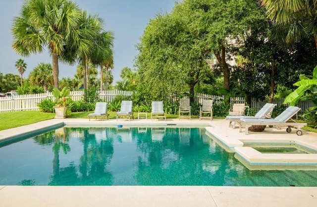 One of a kind Isle of Palms vacation home, private pool, hot tub, across the street from beach