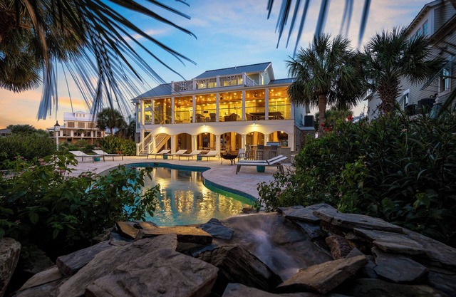 Pop-a-Cork: Waterfront home, pool, private beach + gated community!