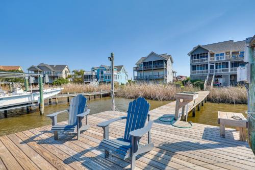 Private Hot Tub and Dock North Topsail Beach Home