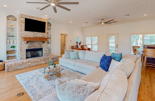 Remodeled riverfront home & guest house with firepit, grill, river views, patio