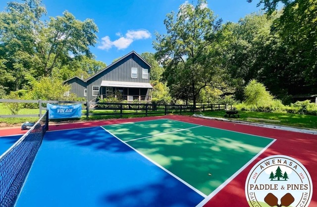 Serene Farmhouse with ColdPlunge, Pickleball, Firepit, Swing, AC, WiFi, Creeks