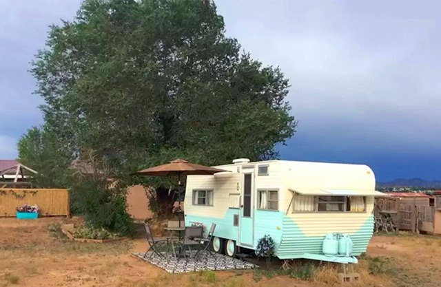Turquoise Trail-er with Sunsets and llamas too
