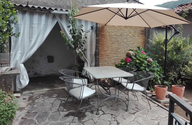 Typical house with garden and veranda in ancient village