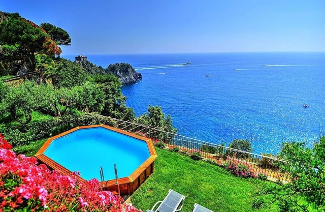Villa Amaltea: A bright three-story villa built sheer above the sea, with Free WI-FI.