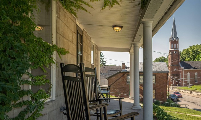 Galena House | 10 Min Walk to Main St., Updated 1840s Historic Home, Stocked Kitchen, W/D,