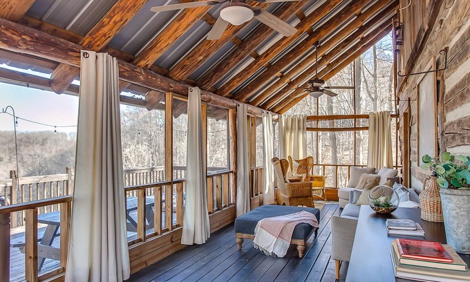 Sparta Cabin | 2 Lux Cabins and Treehouse on 50 acres Stunning Lake Views, Fire Pit and Hot Tub